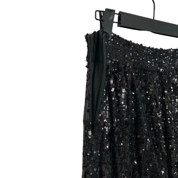 NWT Ramy Brook Christine Black Sequin Wide Leg Pants Size 6 from Revolve - Picture 6 of 7